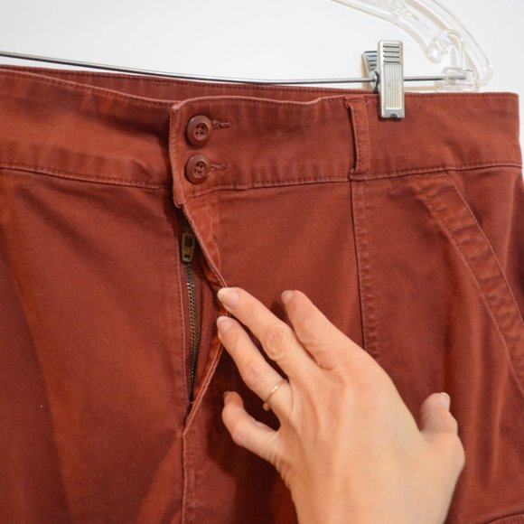 No Boundaries High Rise Cotton Brick Red Pockets Pants 21 - Picture 3 of 5